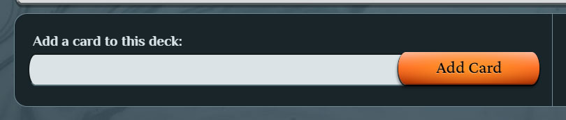 Screenshot Snippet of card adder